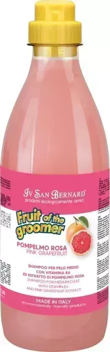 Шампунь Iv San Bernard Fruit of the Grommer Pink Grapefruit Shampoo for Medium Coat восстанавливающий с витамином B6 для шерсти средней длины 1 л