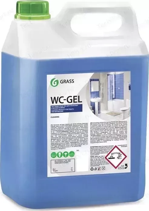 Средство GRASS для чистки сантехники "WC-gel" (канистра), 5 л