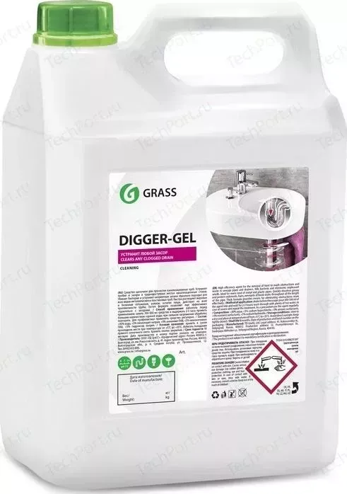 Гель GRASS для чистки труб "Digger-Gel", 5 л
