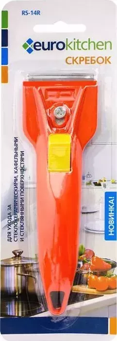 Скребок для стеклокерамики Eurokitchen красный/желтый (RS-14R)