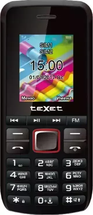 Мобильный телефон TeXet TM-203 черный-красный