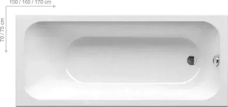 Акриловая ванна RAVAK CHROME SLIM 160х70 белая C731300000