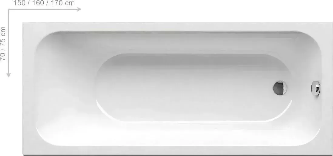 Акриловая ванна RAVAK CHROME SLIM 150х70 белая C721300000