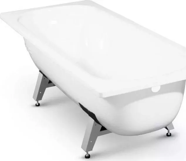 Стальная ванна ВИЗ ANTIKA 105х65х35,5см с опорной подставкой, без ранта, белая оржидея (A-10901)