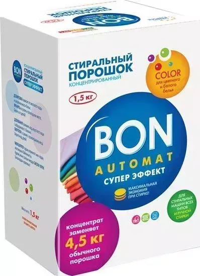 Средство для стирки BON BN-138 Automat СУПЕР Эффект COLOR 1,5 кг