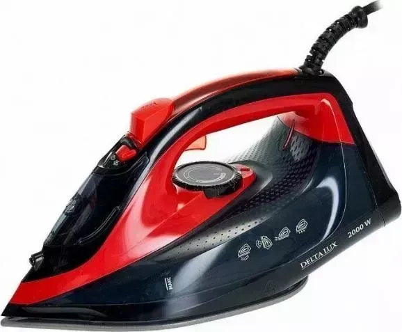 Утюг DELTA LUX DE-3000 черный с красным