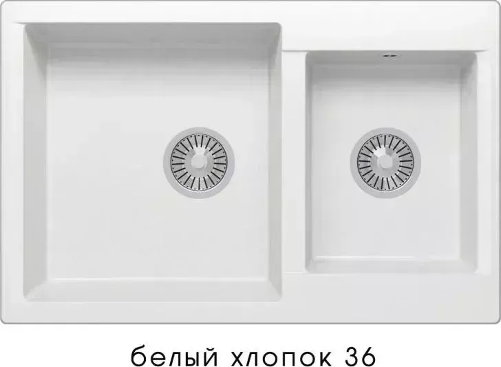 Мойка кухонная  Polygran Brig-772 белый хлопок (36)