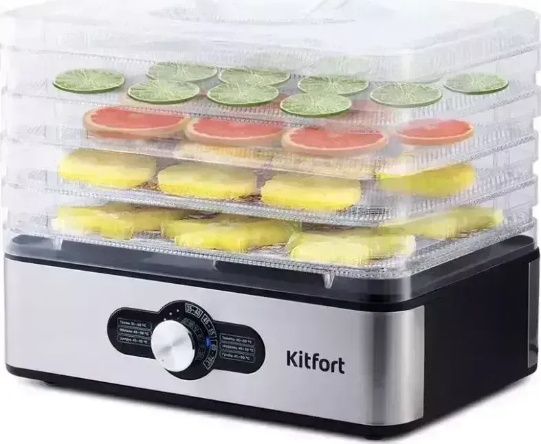 Сушилка для овощей и фруктов KITFORT продуктов KT-1913 черный