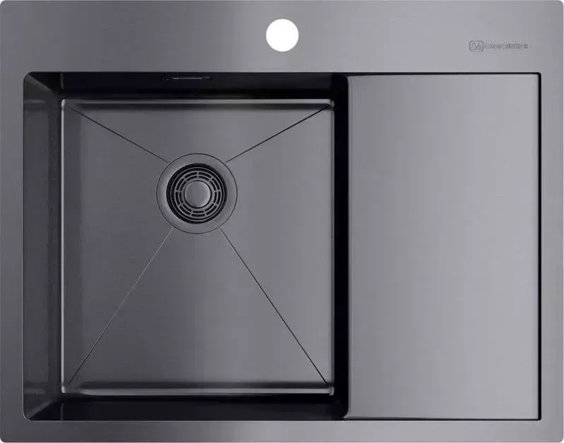 Мойка кухонная OMOIKIRI Akisame 65-GM-L вороненая сталь