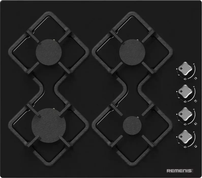 Панель варочная газовая Remenis REM-2150 black side
