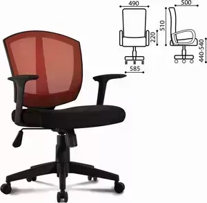 Кресло офисное Brabix Diamond MG-301 с подлокотниками черное/оранжевое 530866