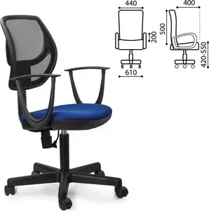 Кресло офисное Brabix Flip MG-305 с подлокотниками синее/черное TW 531415