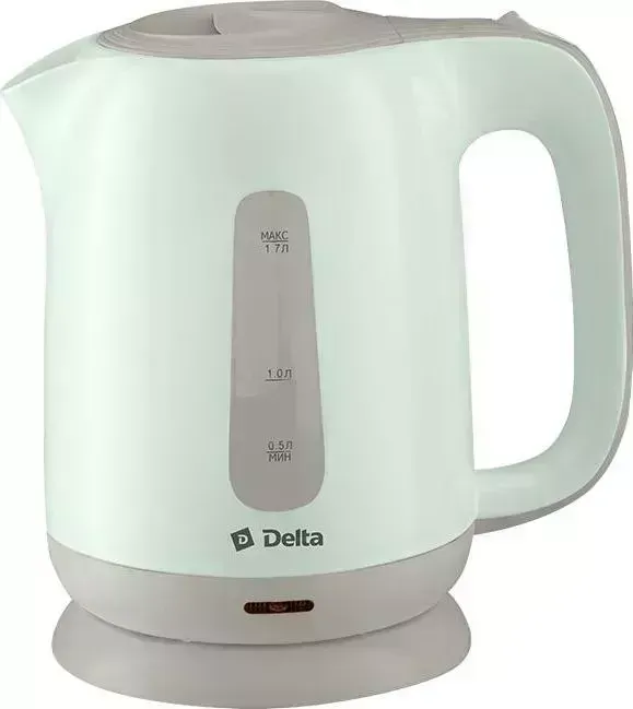 Чайник электрический DELTA DL-1001 зеленый с серым