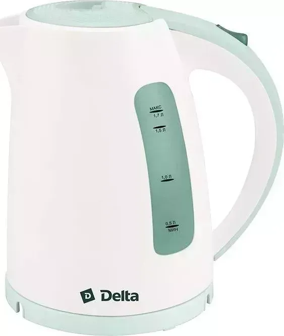 Чайник электрический DELTA DL-1056 белый с серо-зеленым