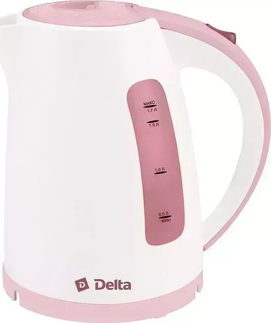 Чайник электрический DELTA DL-1056 белый с темно-розовым