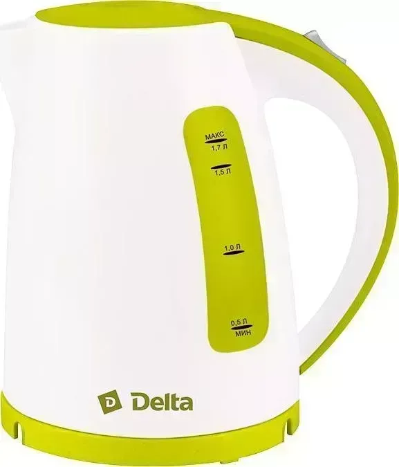 Чайник электрический DELTA DL-1056 белый с зеленым