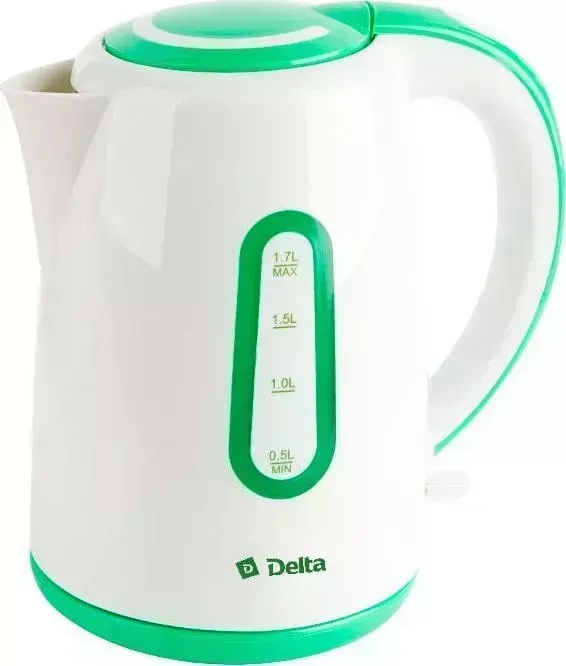 Чайник электрический DELTA DL-1080 бело-зеленый