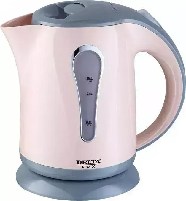 Чайник электрический DELTA DL-1008 темно-розовый с серым