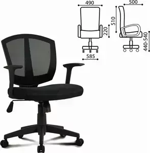 Кресло офисное Brabix Diamond MG-301 с подлокотниками черное 530865