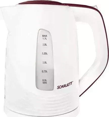 Чайник электрический SCARLETT SC-EK18P36 белый с бордовым