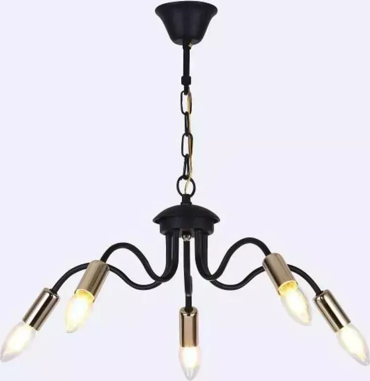 Люстра  Hiper H005-5 Чёрный с золотом