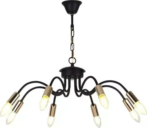 Люстра  Hiper H005-8 Чёрный с золотом