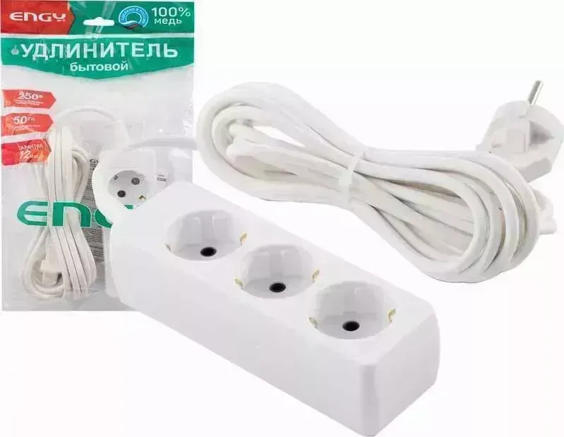 Удлинитель  Engy Гранд 5м/3роз. с заземлением (ПВС 3х0,75)