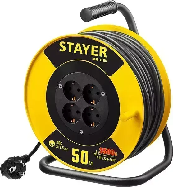 Удлинитель STAYER MS 315 50м, 4 гнезда (55078-50)