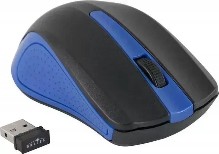 Мышь компьютерная OKLICK 485MW черный/синий USB
