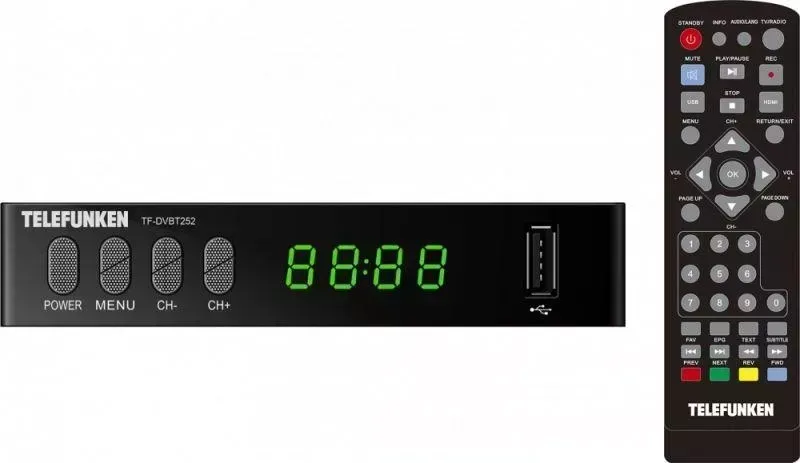 Ресивер цифровой TELEFUNKEN TF-DVBT252 черный