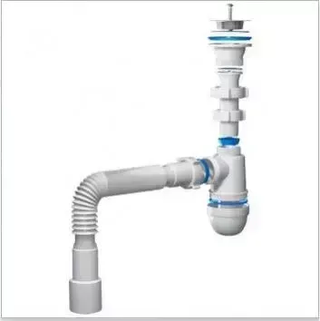 Сифон для раковины  Ani plast C0115 1 1/2*40 c гибкой трубой 40*40/50мм. (длина винта 70мм.)