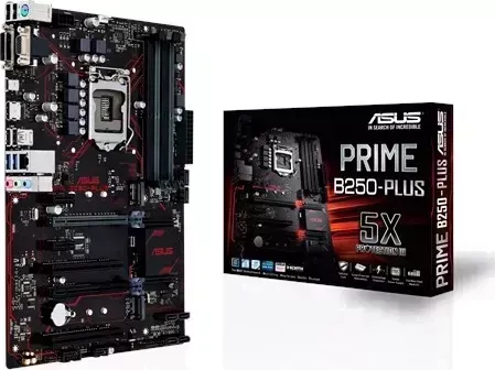 Материнская плата ASUS PRIME B250-PLUS (RTL) LGA1151 B250 2xPCI-E Dsub+DVI+HDMIGbLAN SATA ATX 4DDR4