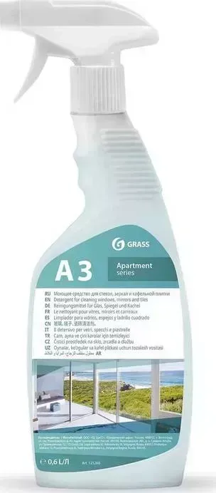 Чистящее средство GRASS Apartament series А3 для стекол, зеркал и кафельной плитки 600 мл(125260)