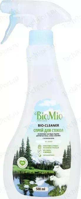 Чистящее средство BioMio для стекол, зеркал, пластика, экологичное 500 мл