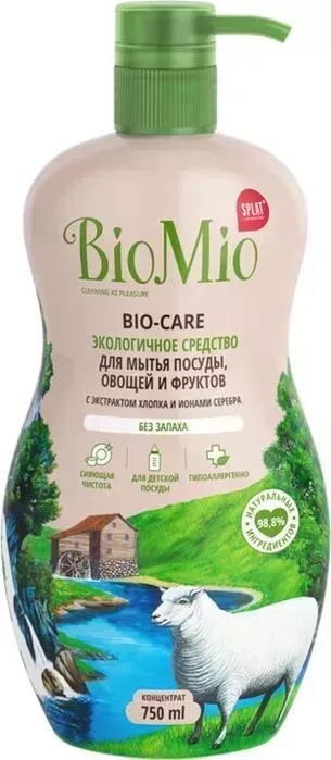 Средство BioMio для мытья посуды BIO-CARE без запаха 750 мл