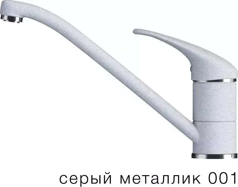 Смеситель для кухни TOLERO Низкий серый металлик (001)