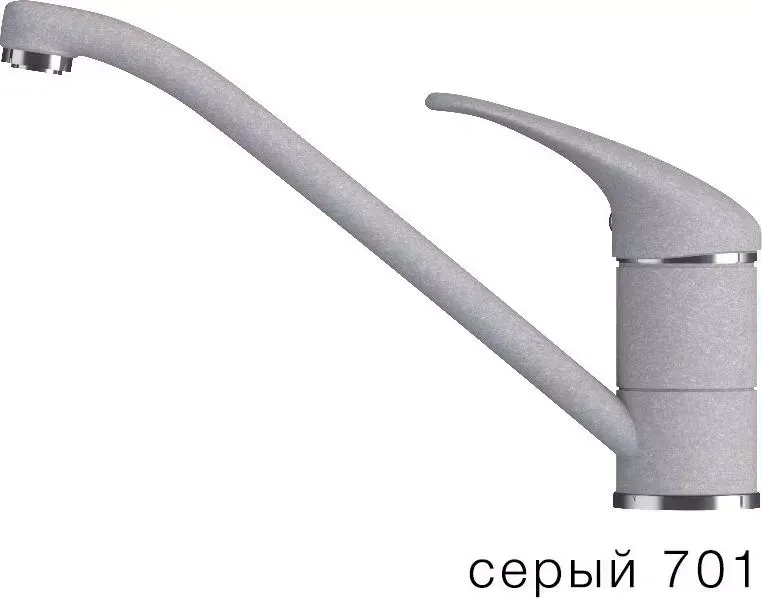 Смеситель для кухни TOLERO Низкий серый (701)