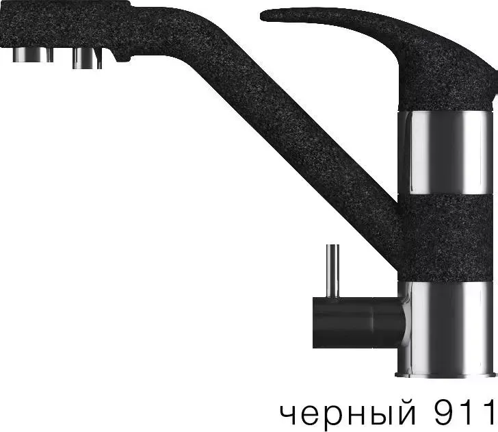 Смеситель для кухни TOLERO ДУО черный (911)
