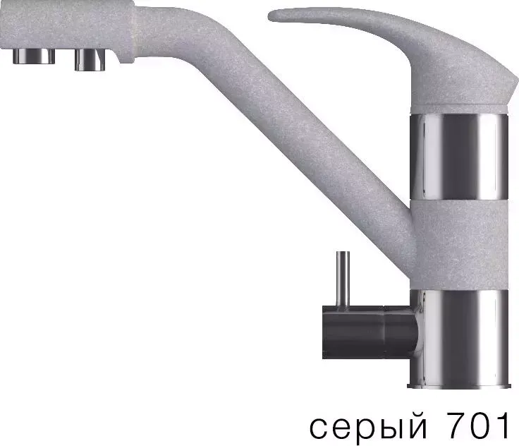 Смеситель для кухни TOLERO ДУО серый (701)