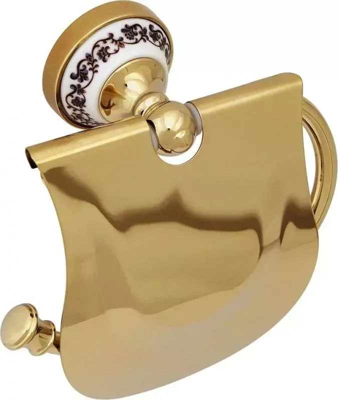 Бумагодержатель Fixsen Аксессуар Bogema FX-78510G Gold с крышкой