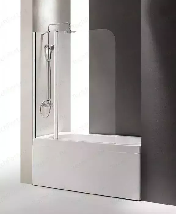 Шторка для ванны CEZARES Eco V-11 120х140 прозрачная, хром (ECO-O-V-11-120/140-C-Cr)