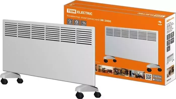 Конвектор TDM ELECTRIC электрический ЭК-2000, 2000 Вт, регул. мощн. (1000/2000 Вт), термостат