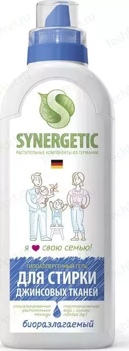 Гель Synergetic для стирки для джинсовых тканей, 750 мл