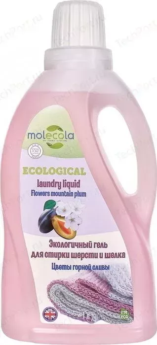 Гель Molecola для стирки шерсти и шелка ;Цветы горной сливы;, экологичный, 1 л