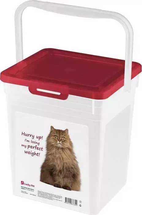 Контейнер БЫТПЛАСТ для корма LUCKY PET 8 л Кошки (Бордовый)