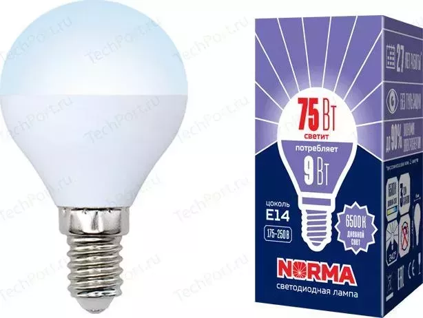 Светодиодная лампа VOLPE LED-G45-9W/DW/E14/FR/NR