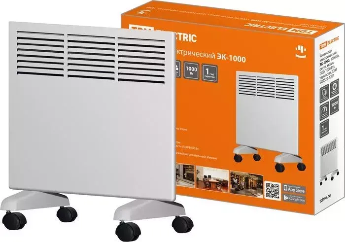 Конвектор TDM ELECTRIC электрический ЭК-1000, 1000 Вт, регул. мощн. (500/1000 Вт), термостат