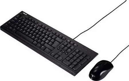 Клавиатура ASUS +мышь U2000. USB KB+ USB Optical Mouse 3but+Roll.Black (90-XB1000KM00050-)