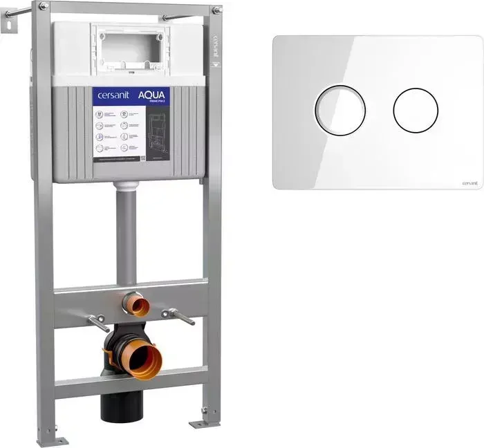 Инсталляция для унитаза CERSANIT Aqua Prime P 50Z с клавишей белая глянцевая (63476, P-BU-ACN-CIR-PN/Wh/Gl)