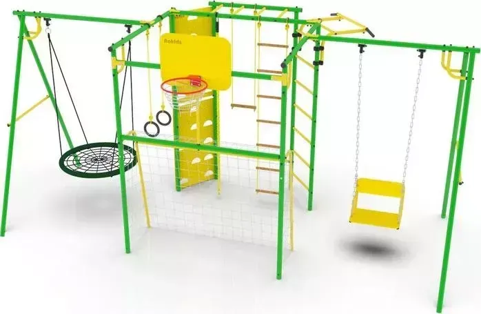 Детский спортивный комплекс Rokids УДСК-7.3 Атлет-К 2 ,Зеленый-желтый
